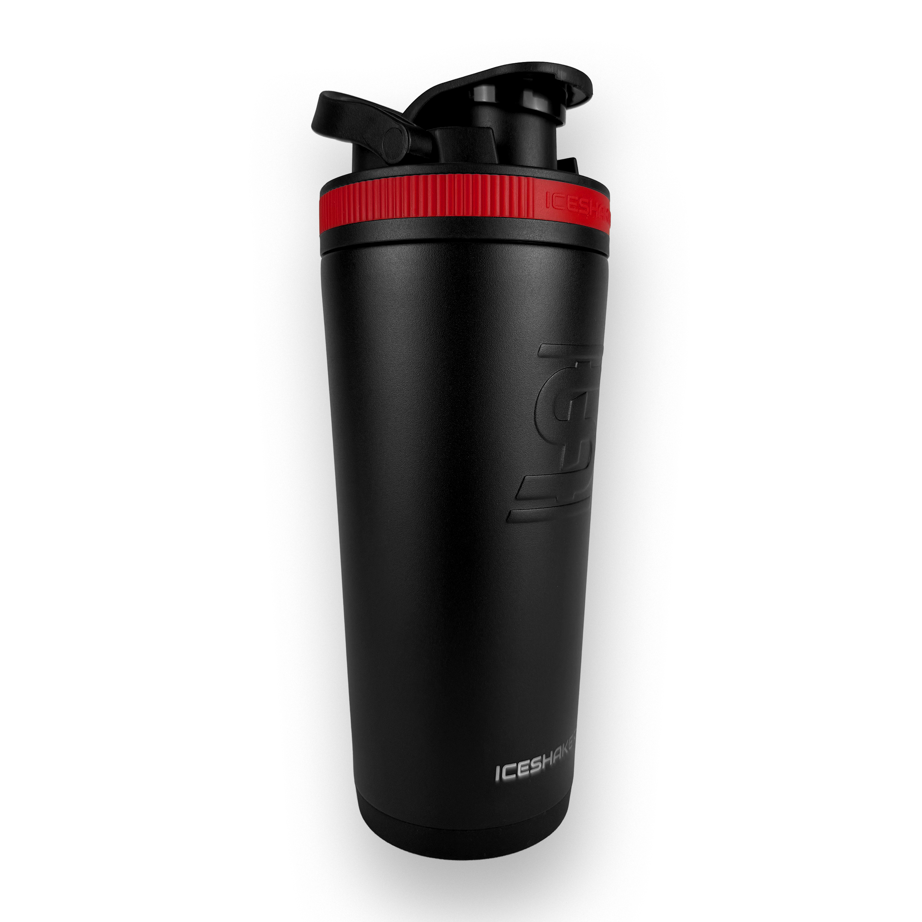 Termo Shaker 768ml - Negro Banda Roja - https://www.iceshaker.com/