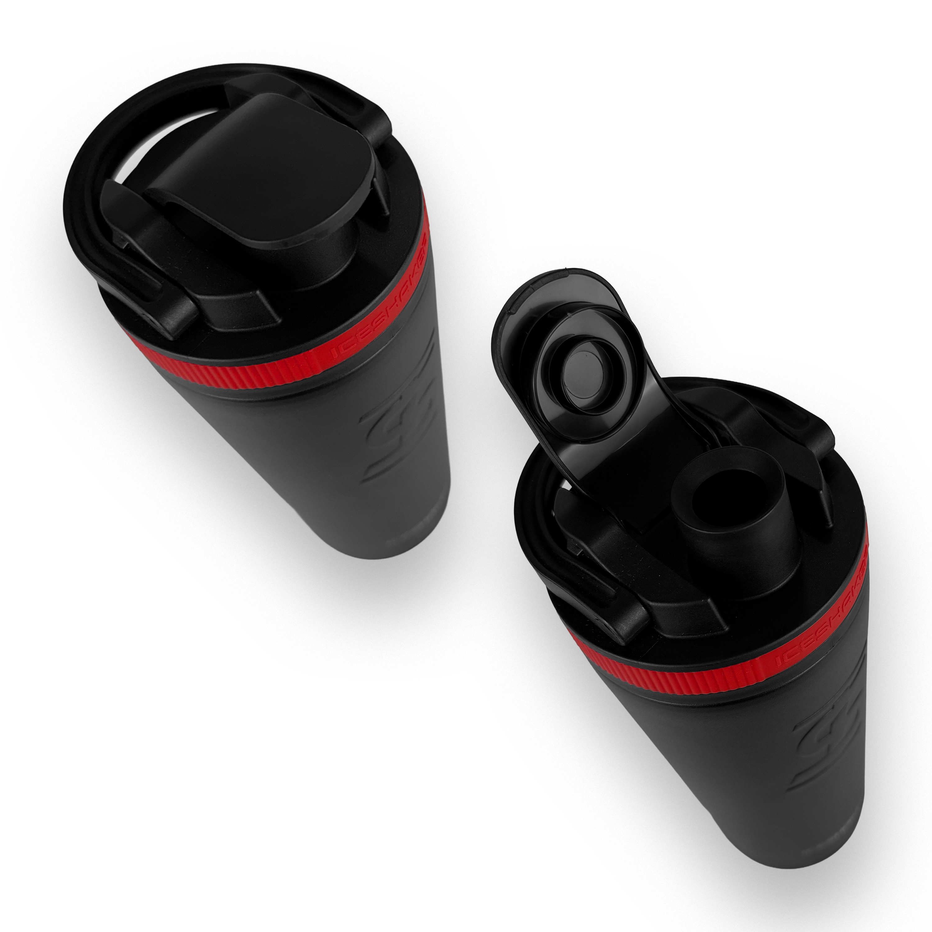 Termo Shaker 768ml - Negro Banda Roja - https://www.iceshaker.com/