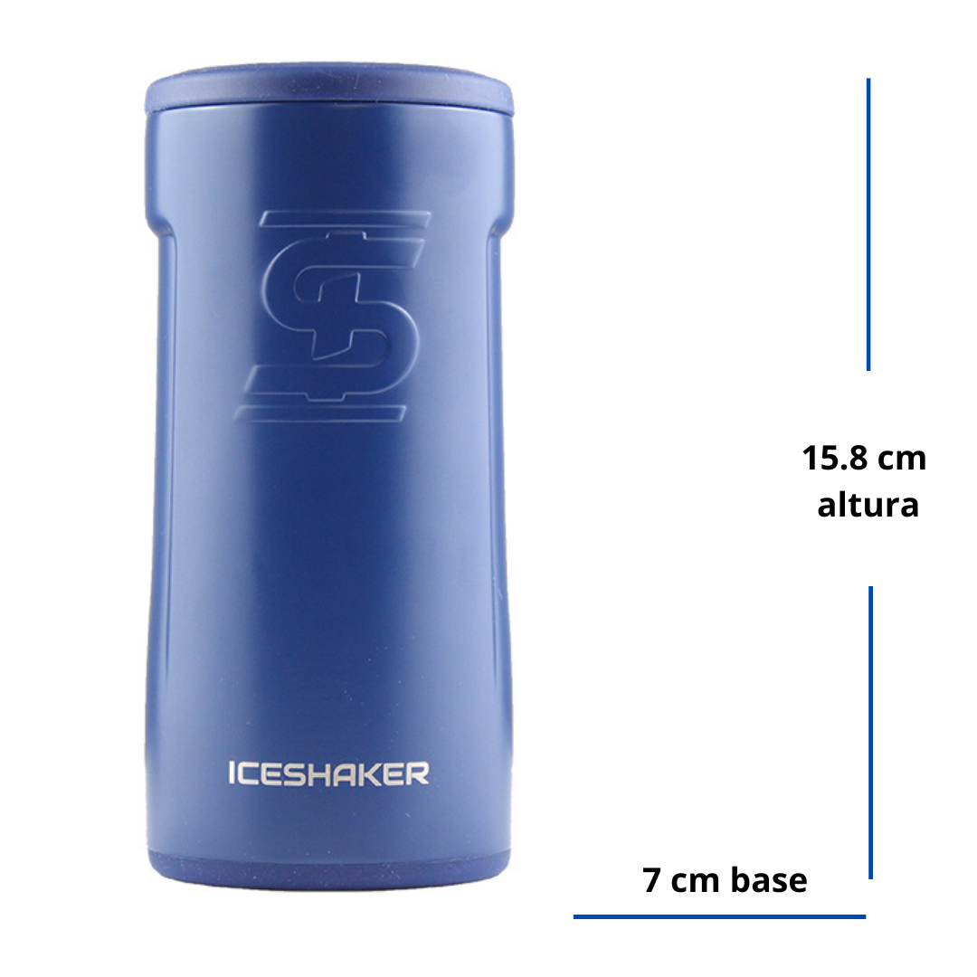 Porta Latas Azul Navy - https://www.iceshaker.com/