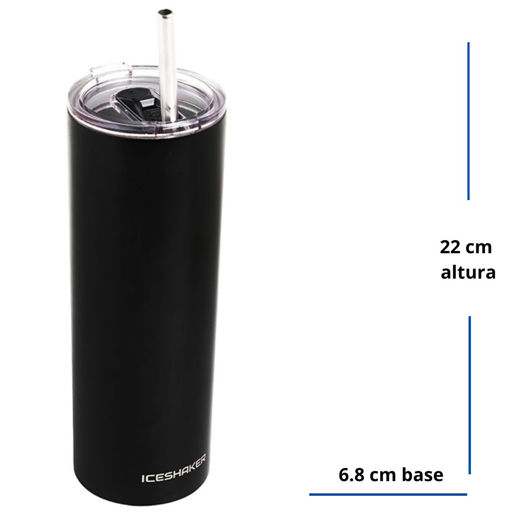 Vaso Skinny 591ml - Negro - https://www.iceshaker.com/